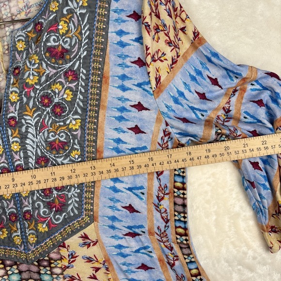 Soft Surroundings Womens Sz S Fifi Embroidered Floral Tunic Top Blouse Festival - Picture 9 of 13